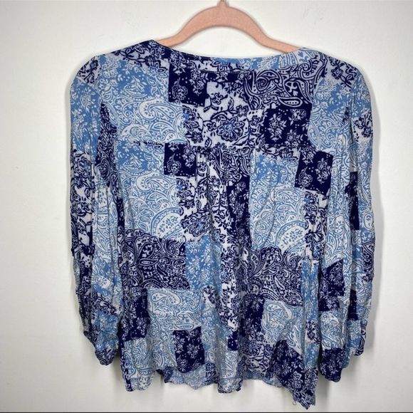 Anthropologie Maeve Paisley Patchwork Cathy Pleated Tunic Top Size M - Picture 10 of 11
